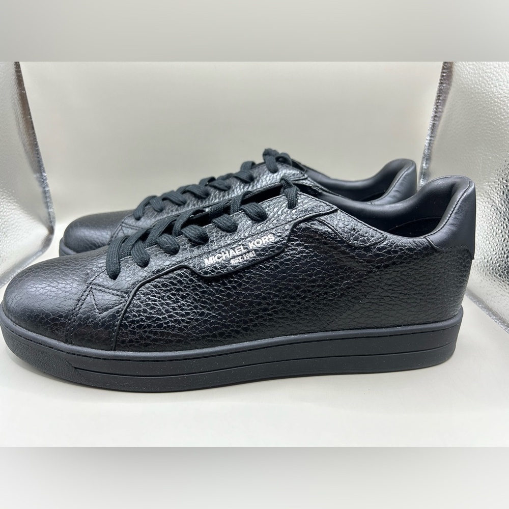 NWT Michael Michael Kors Men's Keating Lace Up Pebbled Leather Sneakers-Sz 10.5